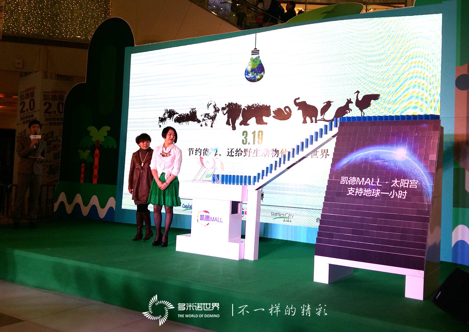 多米诺启动 “地球一小时”熄灯仪式